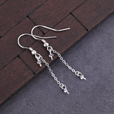 925 Silver Women Drop Earrings Pearl Bead Semi Mount Hook Earrings