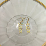 925 Sterling Silver Plated Name Earring Personalized Jewelry