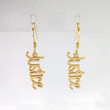 925 Sterling Silver Plated Name Earring Personalized Jewelry