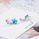 925 Silver High Star Crystal Mini Earrings Girl Jewelry Christmas