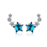925 Silver High Star Crystal Mini Earrings Girl Jewelry Christmas