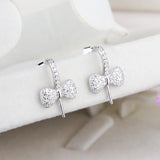925 Sterling Silver CZ Semi Mount Drop Earrings DIY Stone