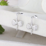 925 Sterling Silver CZ Semi Mount Drop Earrings DIY Stone