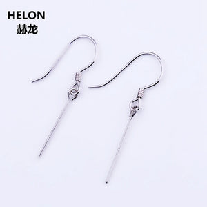 925 Silver Women Hoop Earrings Semi Mount for Amber Turquoise Setting