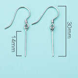 925 Silver Women Hoop Earrings Semi Mount for Amber Turquoise Setting
