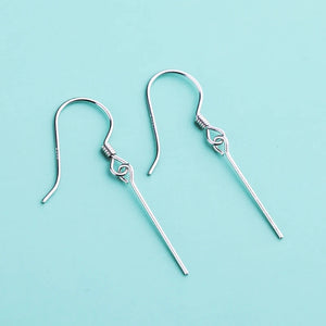 925 Silver Women Hoop Earrings Semi Mount for Amber Turquoise Setting