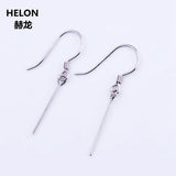 925 Silver Women Hoop Earrings Semi Mount for Amber Turquoise Setting