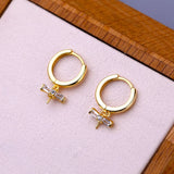 925 Silver Hoop Earrings CZ Pearl Bead Semi Mount