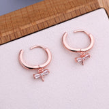 925 Silver Hoop Earrings CZ Pearl Bead Semi Mount