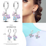 925 Silver Heart Star Moon Hoop Earrings Pave CZ Gift