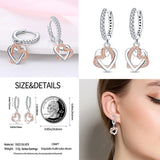 925 Silver Heart Star Moon Hoop Earrings Pave CZ Gift