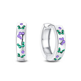 925 Silver Heart Star Moon Hoop Earrings Pave CZ Gift