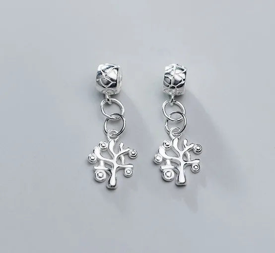 925 Silver Fortune Tree Dangle Charm Pendant for Necklace DIY Jewelry