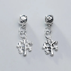 925 Silver Fortune Tree Dangle Charm Pendant for Necklace DIY Jewelry