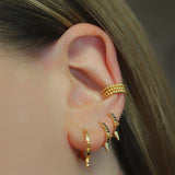 925 Silver Gothic Circle Cz Hoops Earring