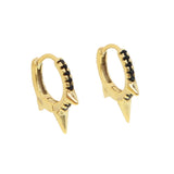 925 Silver Gothic Circle Cz Hoops Earring