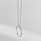 925 Silver Women Necklace Square Pendant Bridal Wedding Jewelry Gift