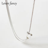 925 Silver Necklace with Carabiner Snap Hook Horseshoe Charm