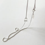 925 Silver Necklace with Carabiner Snap Hook Horseshoe Charm