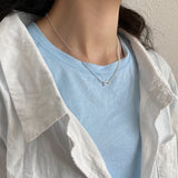 925 Silver Necklace with Carabiner Snap Hook Horseshoe Charm