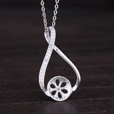 925 Silver Women Pendant for 10-14MM Pearl or Bead Stone Setting