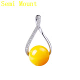 925 Silver Women Pendant for 10-14MM Pearl or Bead Stone Setting