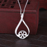 925 Silver Women Pendant for 10-14MM Pearl or Bead Stone Setting