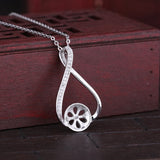 925 Silver Women Pendant for 10-14MM Pearl or Bead Stone Setting