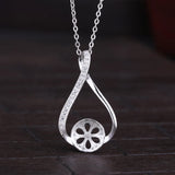 925 Silver Women Pendant for 10-14MM Pearl or Bead Stone Setting