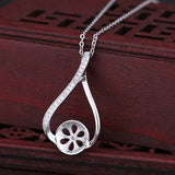 925 Silver Women Pendant for 10-14MM Pearl or Bead Stone Setting