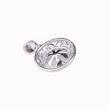 925 Silver Women Pendant for 11-13mm Round Bead Pearl Semi Mount