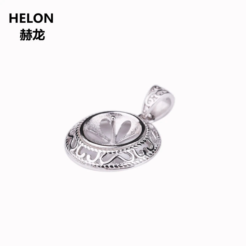 925 Silver Women Pendant for 11-13mm Round Bead Pearl Semi Mount