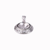 925 Silver Women Pendant for 11-13mm Round Bead Pearl Semi Mount