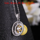 925 Silver Women Pendant for 11-13mm Round Bead Pearl Semi Mount