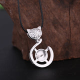 925 Silver Women Pendant Round Bead Semi Mount Pendant Fox Setting