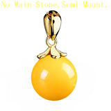 925 Silver Women Pendant Semi Mount Setting for 7-10mm Pearl Bead