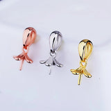 925 Silver Women Pendant Semi Mount Setting for 7-10mm Pearl Bead