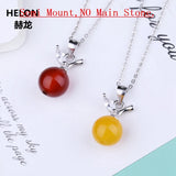 925 Silver Round Bead Pearl Gemstone Pendant Setting