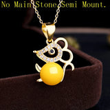 925 Silver Women Pendant Semi Mount Setting
