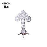 925 Silver Women Pendant CZ 9-13mm Pearl Round Bead Semi Mount Pendant Setting