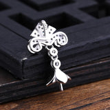 925 Silver Women Pendant CZ 9-13mm Pearl Round Bead Semi Mount Pendant Setting
