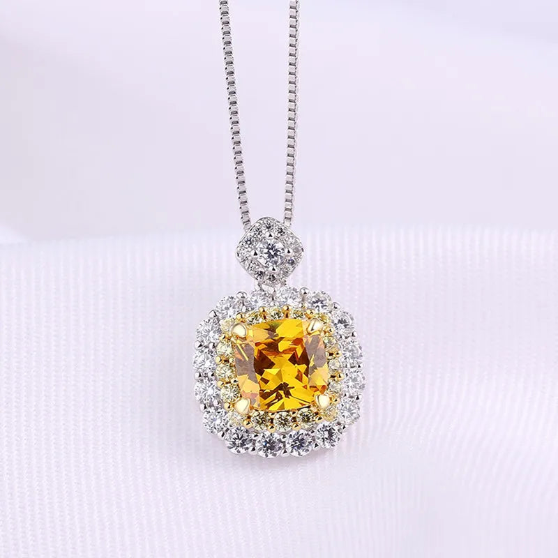 925 Silver Crystal Pendant Necklace for Women