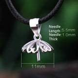 925 Sterling Silver Women Pendant Clasp Pearl Round Bead Semi Mount Pendant