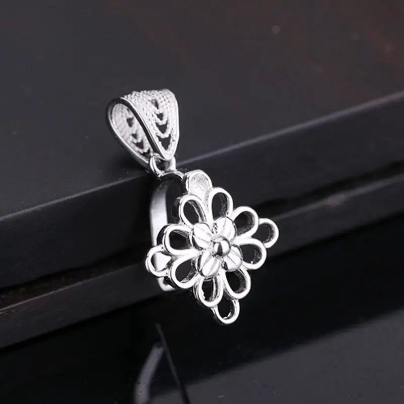 925 Silver Pendant Clasp Semi Mount Pendant fit Amber Turquoise Lapis Lazuli