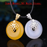 925 Silver Pendant Clasp Semi Mount Pendant fit Amber Turquoise Lapis Lazuli