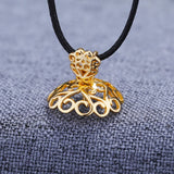 925 Silver Women Pendant for 15-22mm Pearl or Round Bead Semi Mount Yellow