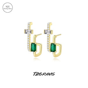 925 Silver Cross Earrings Simulated Diamond Plated Fine Jewelry