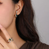 925 Silver Cross Earrings Simulated Diamond Plated Fine Jewelry