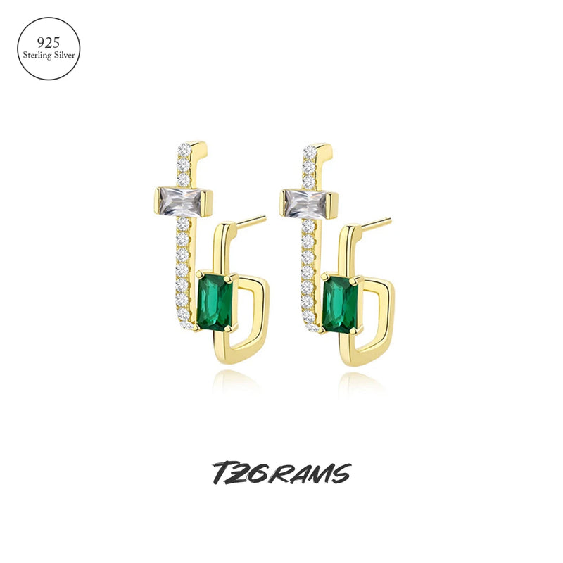 925 Silver Cross Earrings Simulated Diamond Plated Fine Jewelry