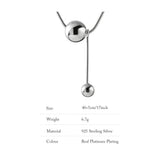 925 Silver Women's Necklace Double Bead Fine Jewelry